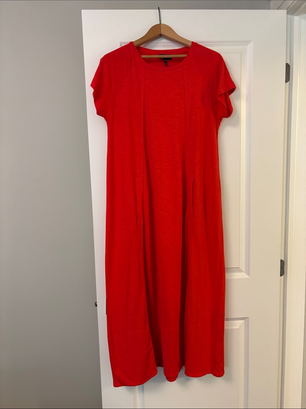 ME+EM Red Short-Sleeve Maxi Dress